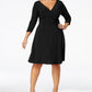 NY Collection Women's Plus Ruched A Line Dress Black Size 3X