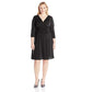 NY Collection Women's Plus Ruched A Line Dress Black Size 3X