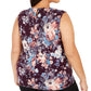 Calvin Klein Women's Plus Size Plaid Pleated-Neck Top Purple Size 1X