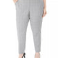 Calvin Klein Women's Plus Size Printed Belted Pants Gray Size 16 Plus