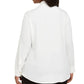 Calvin Klein Women's Plus Size V-Neck Blouse White Size 2X