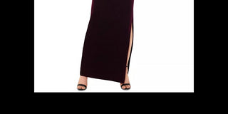 XSCAPE Women's Petite Drape-Front Velvet Gown Lt/Pas Purple Size 8