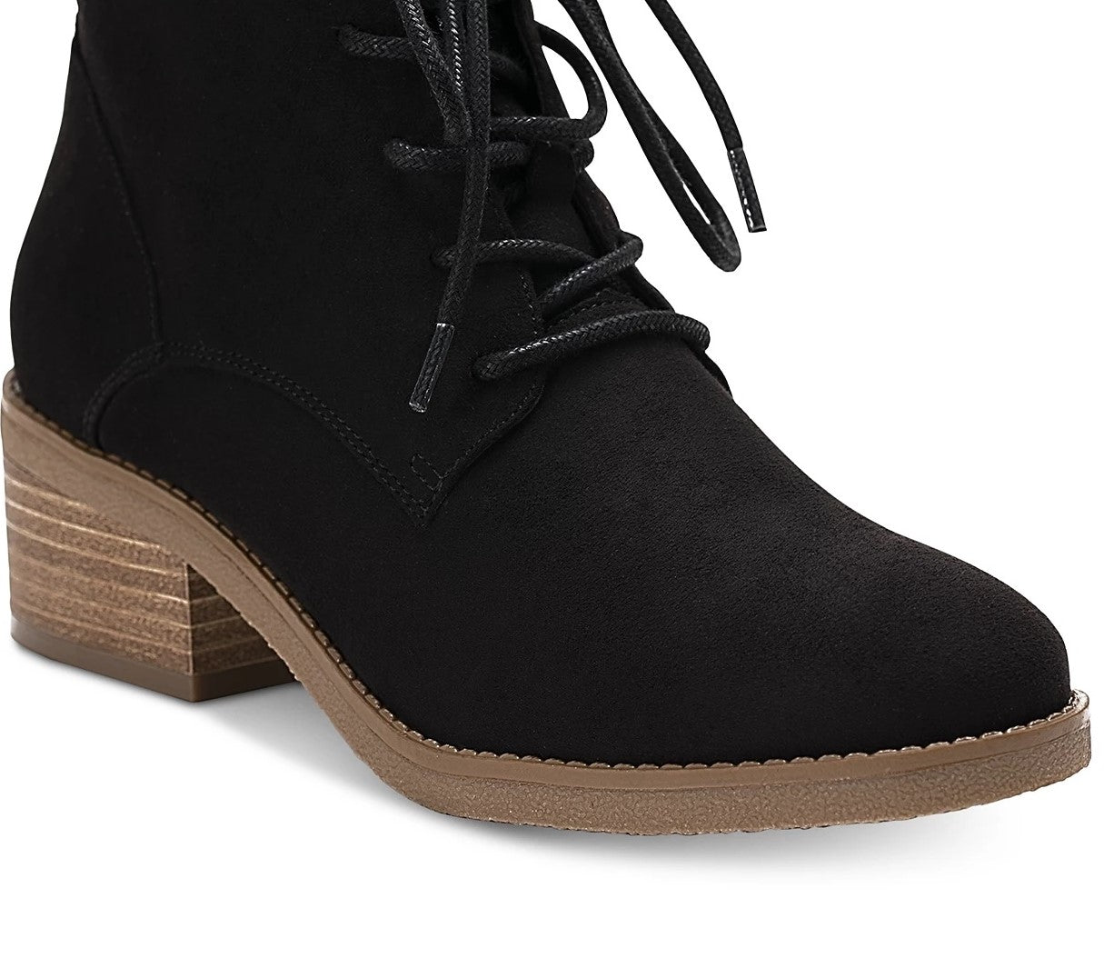 Style & Co Rizio Lace-Up Ankle Booties Women's Shoes Black Size 6 M