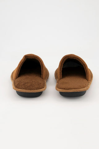 Gold Toe Men's Suede Memory Foam Slip On Slippers Beige Size Small