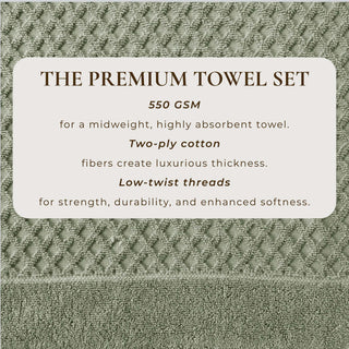 Cotton Diamond Waffle Weave Bath Towel Set - Grayson Collection