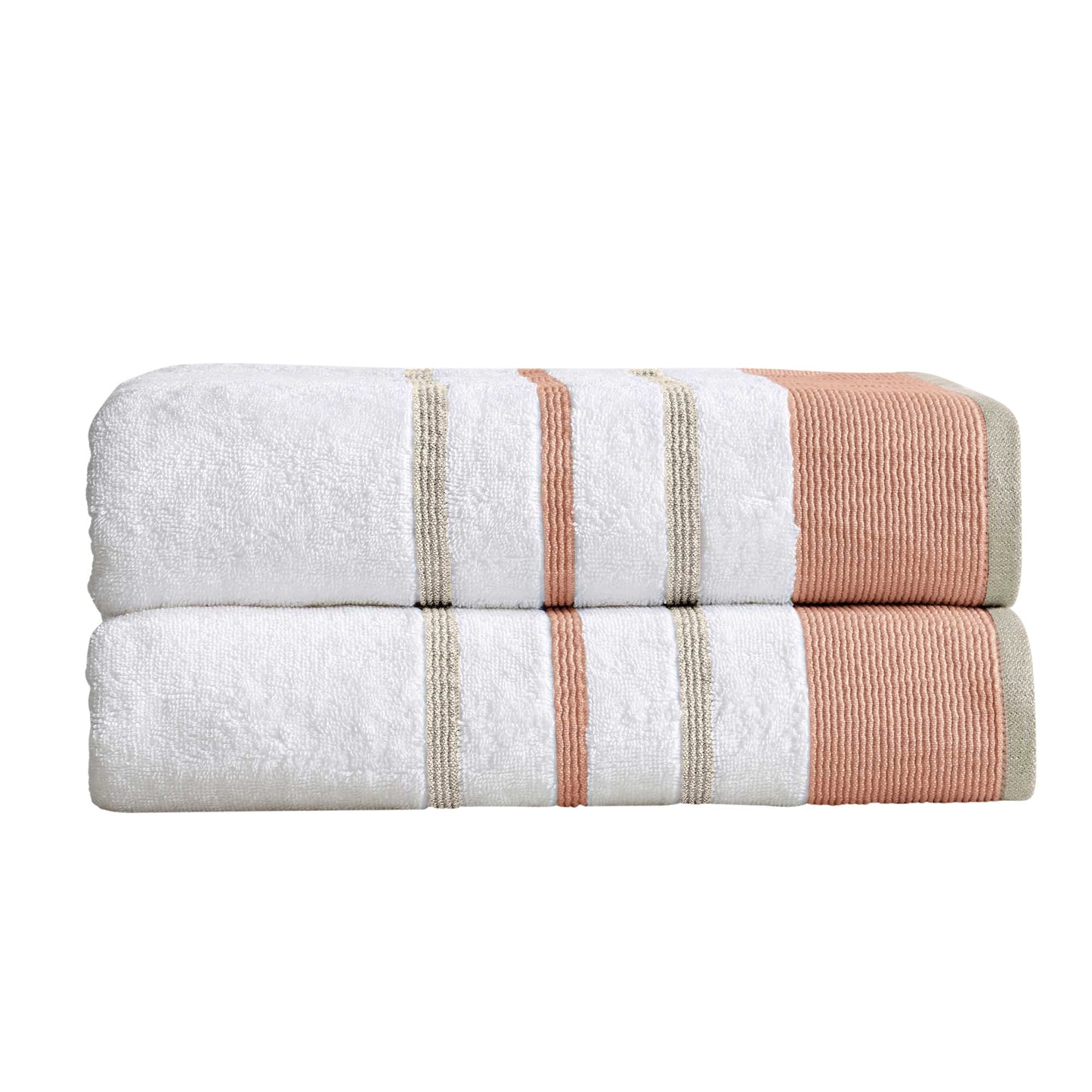 Decorative Cotton Stripe Bath Towel Set - Noelle Collection