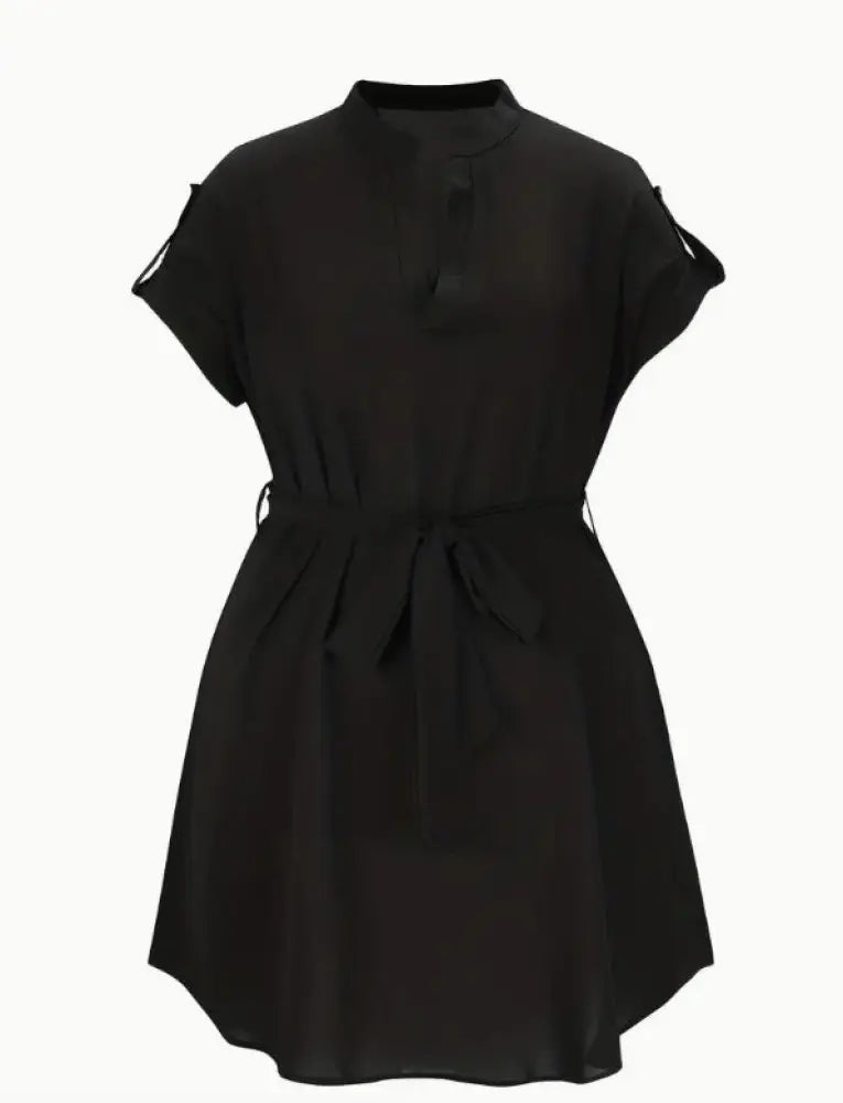 Emerald Green v Neck Short Sleeve Belted Wrap Dress