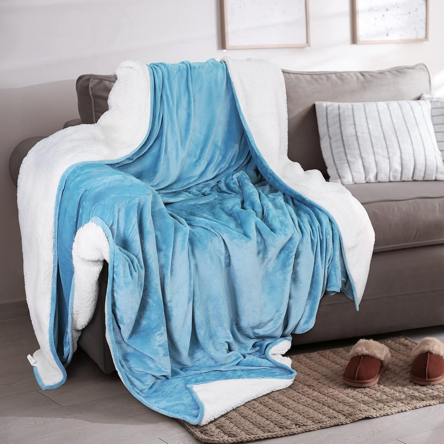 Velvet Plush Sherpa Bed Blanket - Sherpa Fleece Collection
