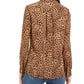 Charter Club Women's Animal-Print Blouse Beige Size Medium