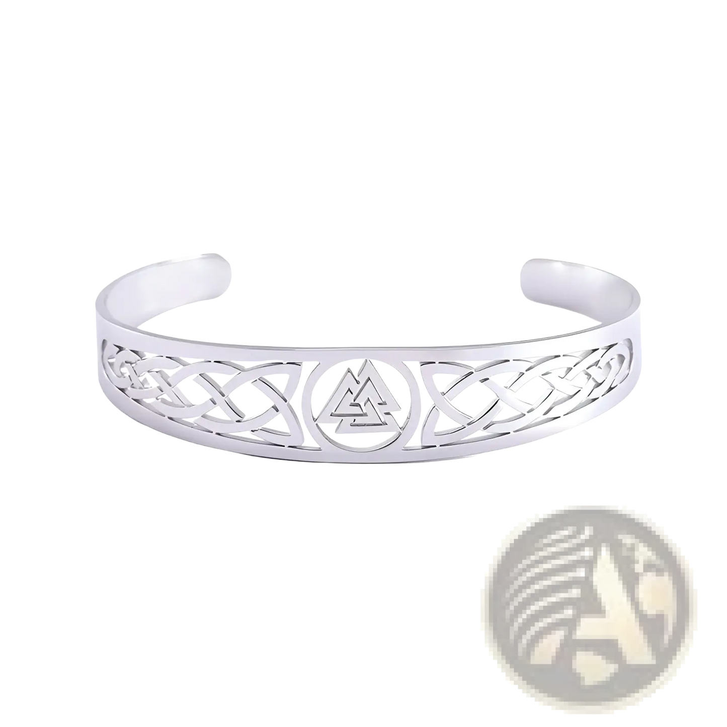Valknut Celtic Knot Stainless Steel Cuff Bracelet