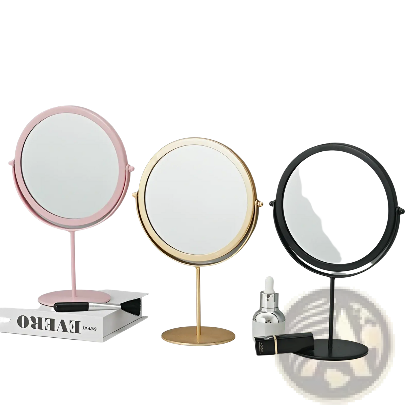 Vanity Mirror Round Metal Frame Makeup Desk Mirror