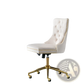 Velvet Tufted Office Chair with Gold Base Beige