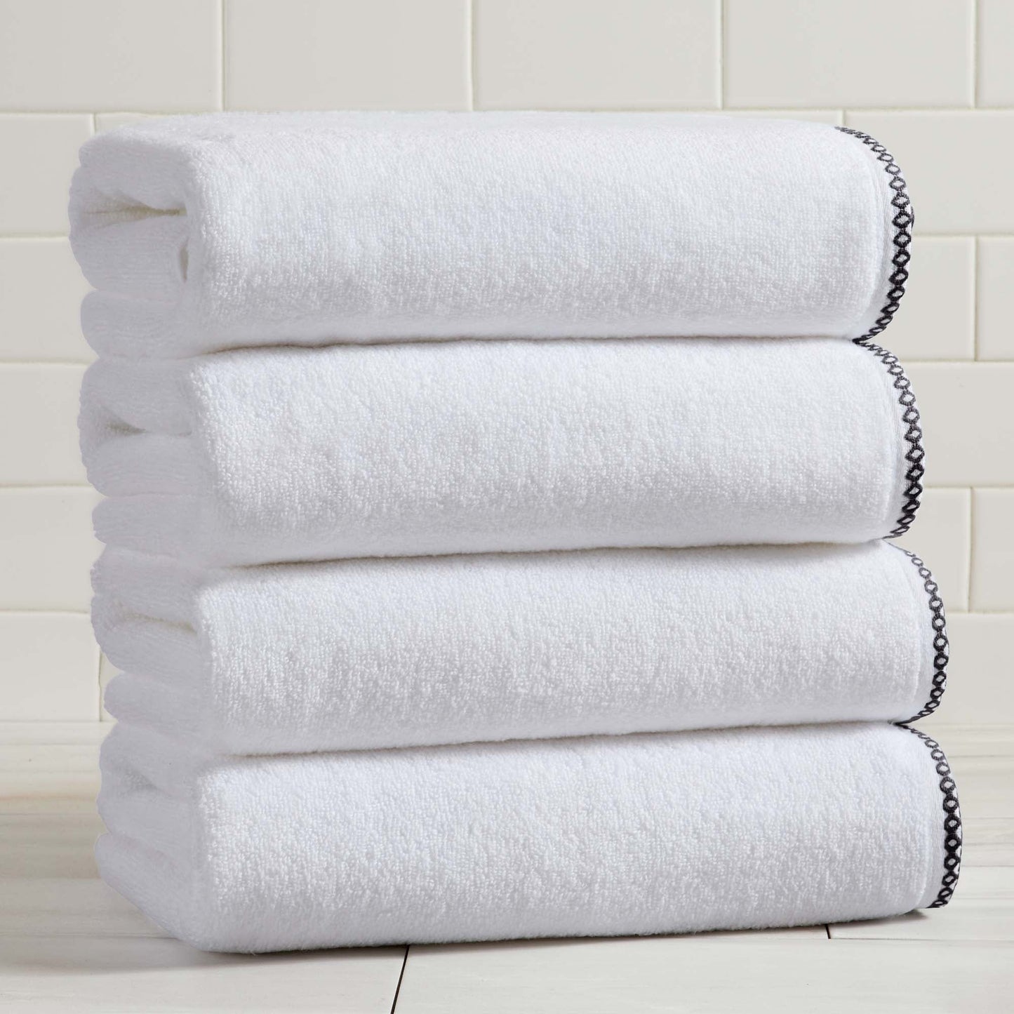 Cotton Border-Stitched 6-Piece Towel Set - Valery Collection