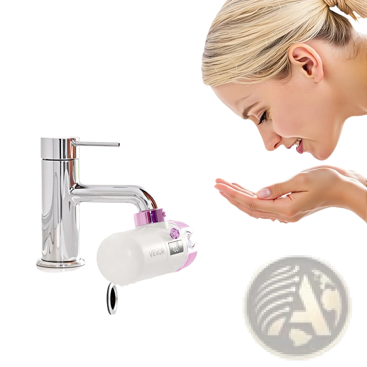 Vevor Facial Mist Sprayer and Digital Faucet Filter in Rose Gold