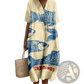 Vibrant Floral V-neck Short Sleeve Maxi Dress