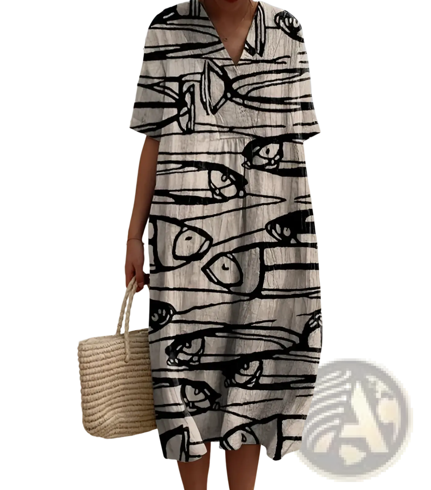 Vibrant Floral V-neck Short Sleeve Maxi Dress