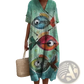 Vibrant Floral V-neck Short Sleeve Maxi Dress