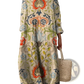 Vibrant Floral V-neck Short Sleeve Maxi Dress