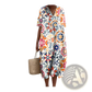 Vibrant Floral V-neck Short Sleeve Maxi Dress