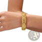 Vintage 18k Gold Plated Filigree Four Leaf Clover Bangle