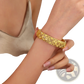 Vintage 18k Gold Plated Filigree Four Leaf Clover Bangle