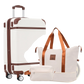Vintage 24 Inch Hardshell Luggage Set with Tsa Lock in White
