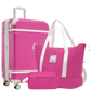 Hardshell Luggage Sets With Bags Lightweight Suitcase Double Spinner Wheels With TSA Lock ,Single Vintage Luggage 24 IN,Pink