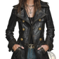Vintage Black Leather Double Breasted Jacket