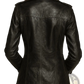 Vintage Black Leather Double Breasted Jacket