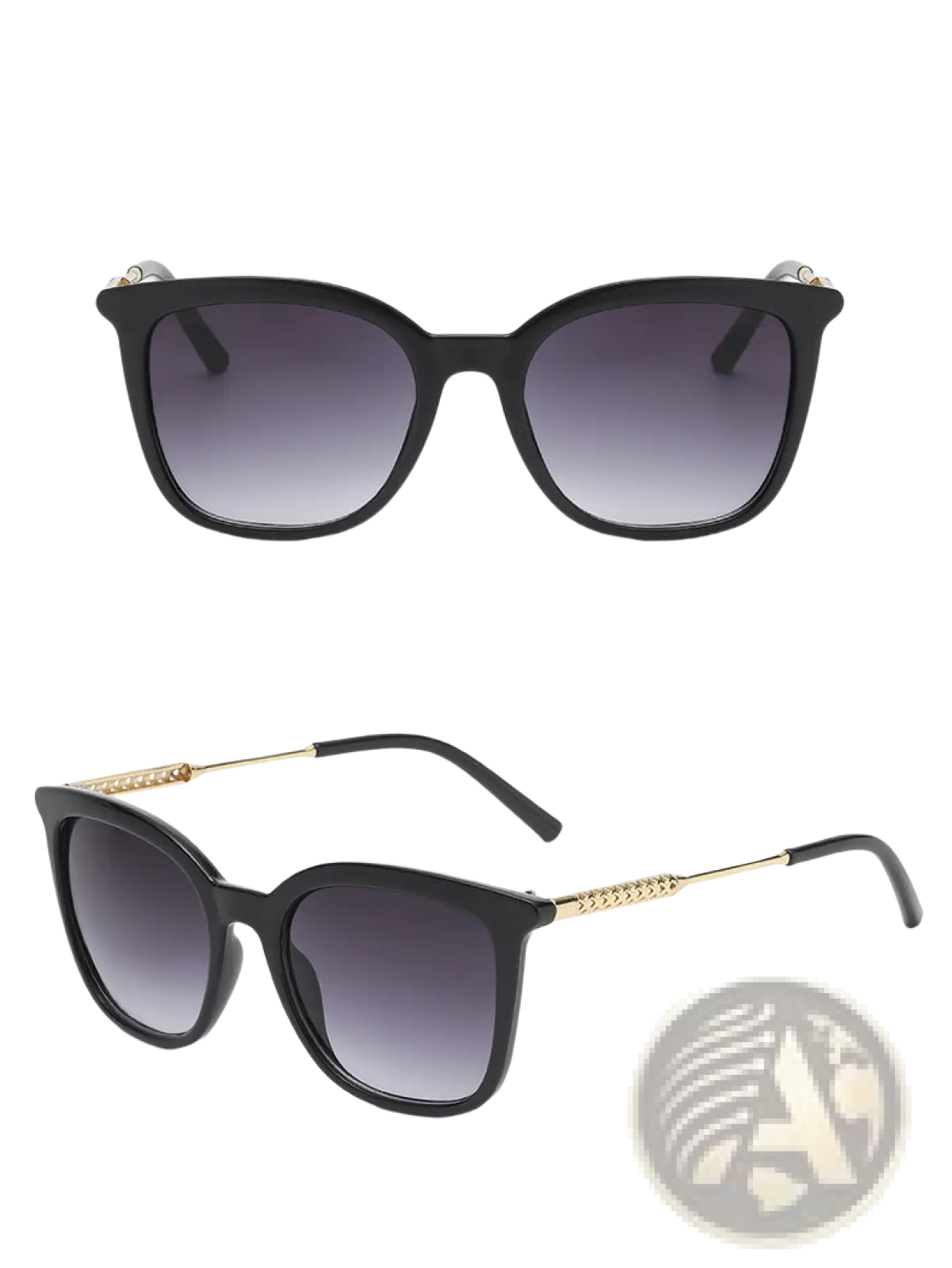 Vintage Cat Eye Sunglasses with Gold Chain Detail