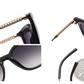 Vintage Cat Eye Sunglasses with Gold Chain Detail