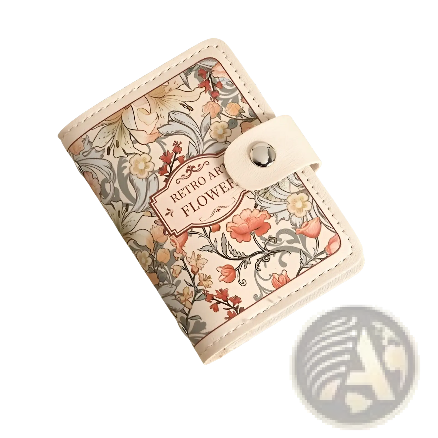 Vintage Floral Leather Card Holder Wallet