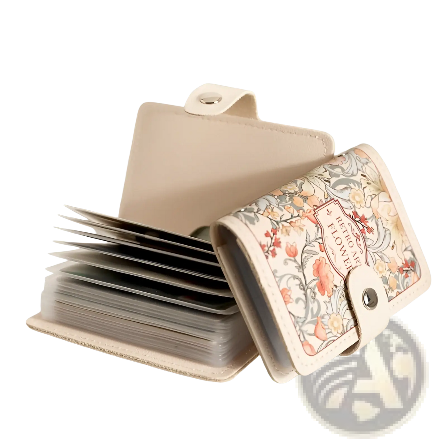 Vintage Floral Leather Card Holder Wallet