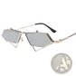 Vintage Geometric Gold Metal Frame Sunglasses
