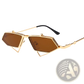 Vintage Geometric Gold Metal Frame Sunglasses