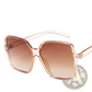 Vintage Geometric Oversized Uv400 Gradient Sunglasses