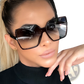 Vintage Geometric Oversized Uv400 Gradient Sunglasses