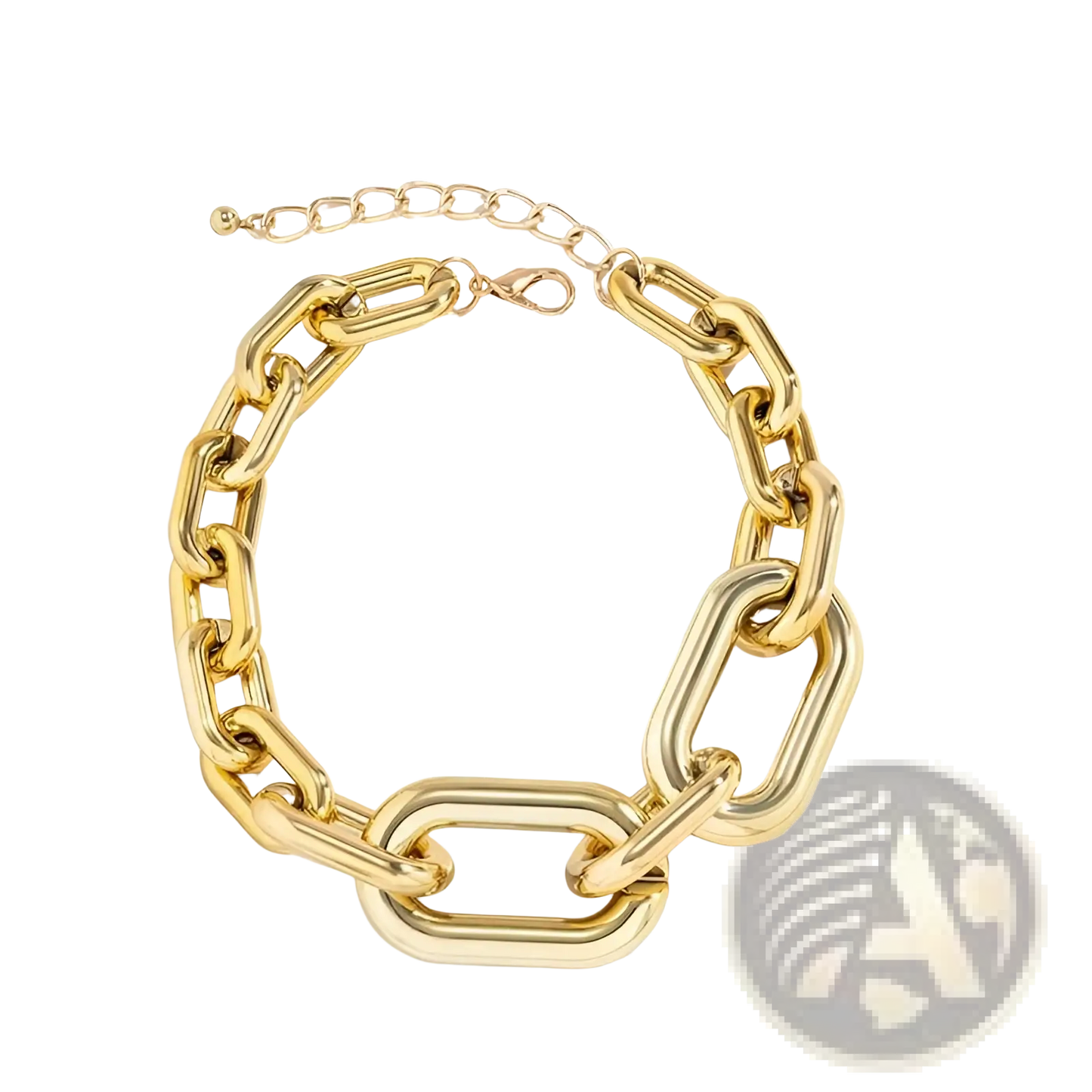 Vintage Gold Chunky Link Chain Choker Necklace