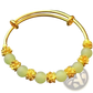 Vintage Gold Plated Chalcedony Flower Bangle Bracelet