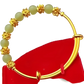 Vintage Gold Plated Chalcedony Flower Bangle Bracelet