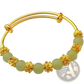 Vintage Gold Plated Chalcedony Flower Bangle Bracelet