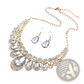 Vintage Gold Teardrop Crystal Bridal Jewelry Set