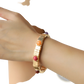 Vintage Hammered Gold Bangle with Multi Gemstone Accents