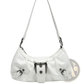 Vintage Leather Shoulder Bag with Buckle Details