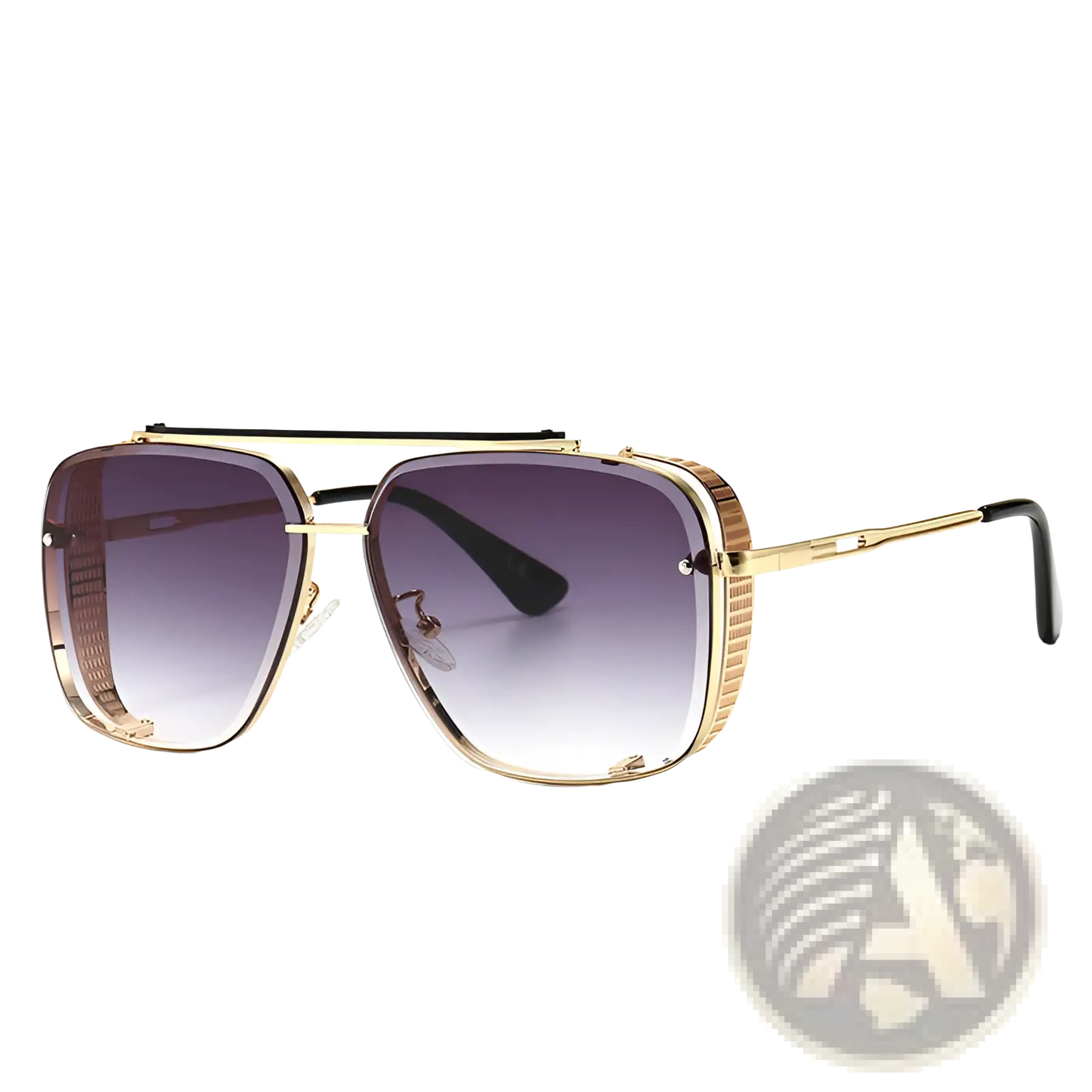 Vintage Mesh Aviator Gradient Uv400 Sunglasses