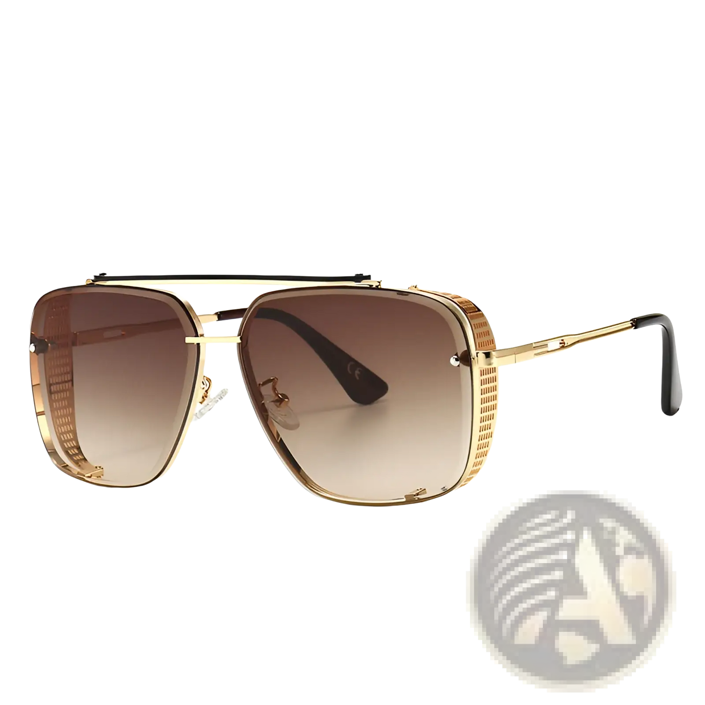 Vintage Mesh Aviator Gradient Uv400 Sunglasses