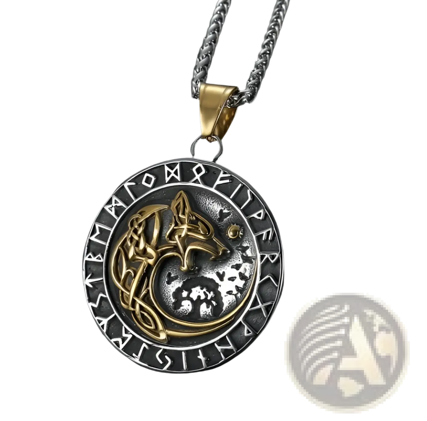 Vintage Nordic Rune Pendant Stainless Steel Viking Necklace
