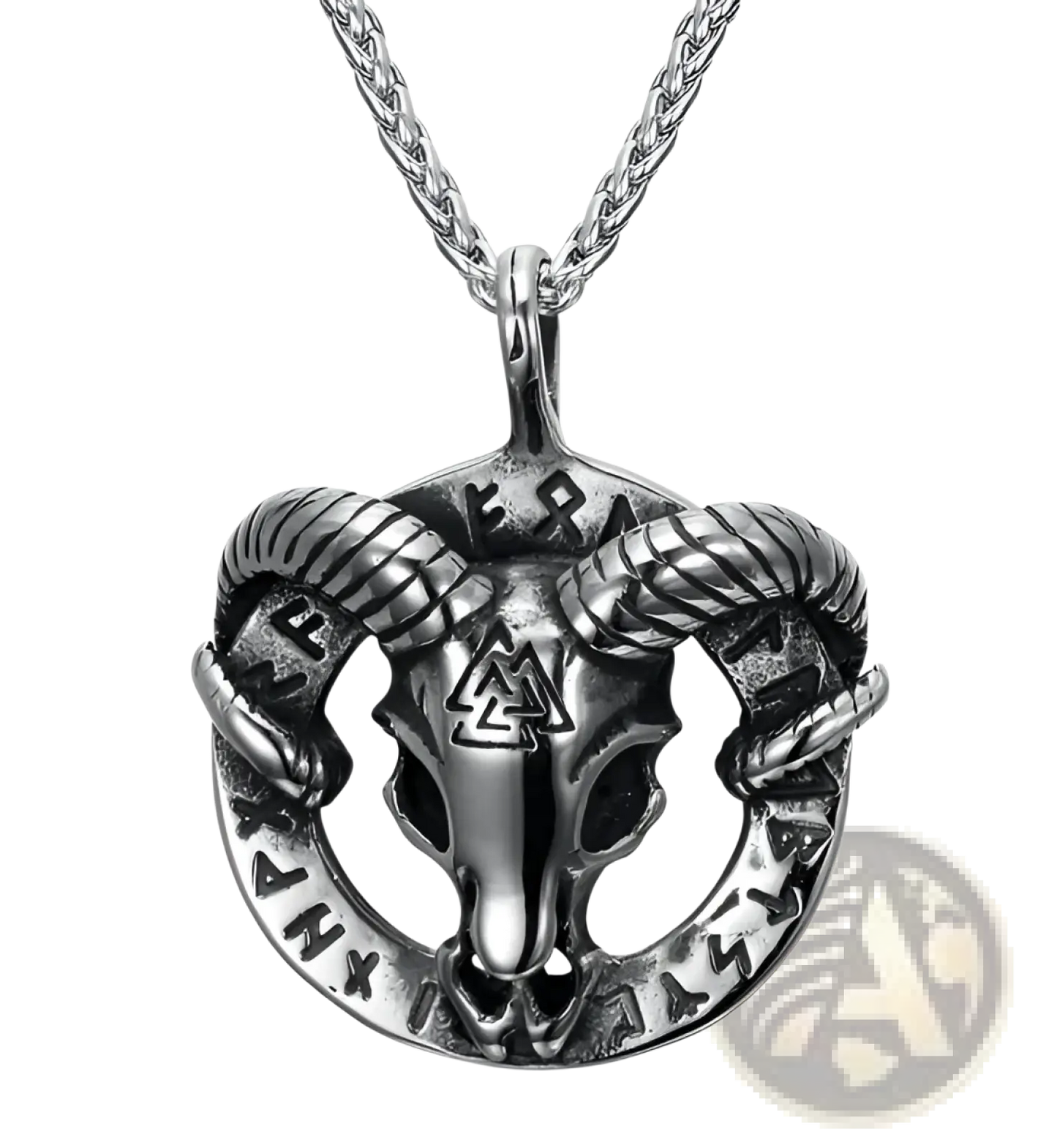 Vintage Nordic Rune Pendant Stainless Steel Viking Necklace