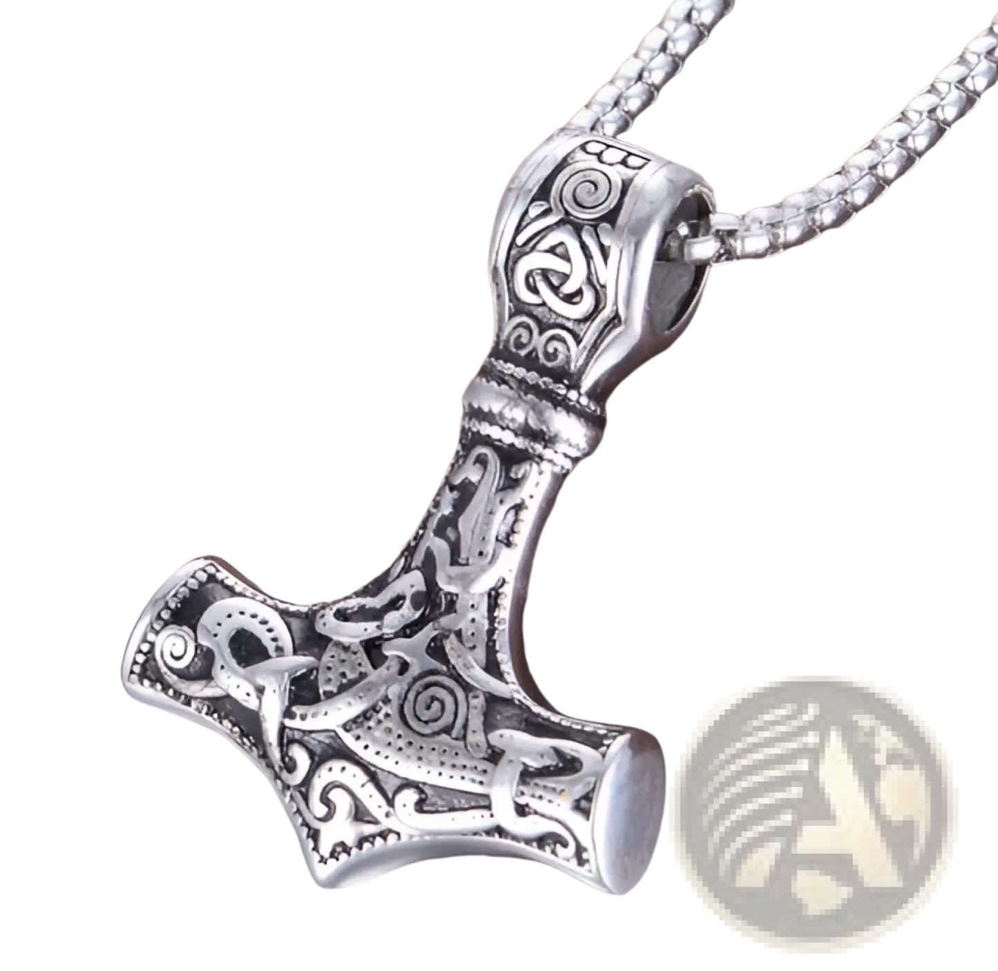 Vintage Nordic Rune Pendant Stainless Steel Viking Necklace