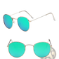 Vintage Round Metallic Mirror Lens Sunglasses